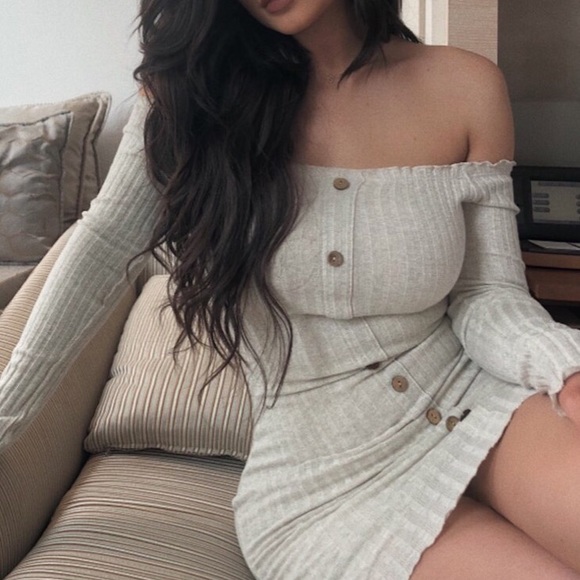 jacklyn off shoulder mini dress oatmeal Fashion Nova | Dresses | Jacklyn Off Shoulder Mini Dress Oatmeal